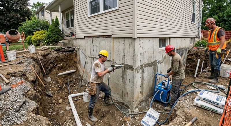 Cracked Foundation Repair in Amesbury, MA