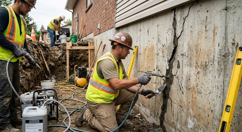 Cracked Foundation Repair in Exeter, NH