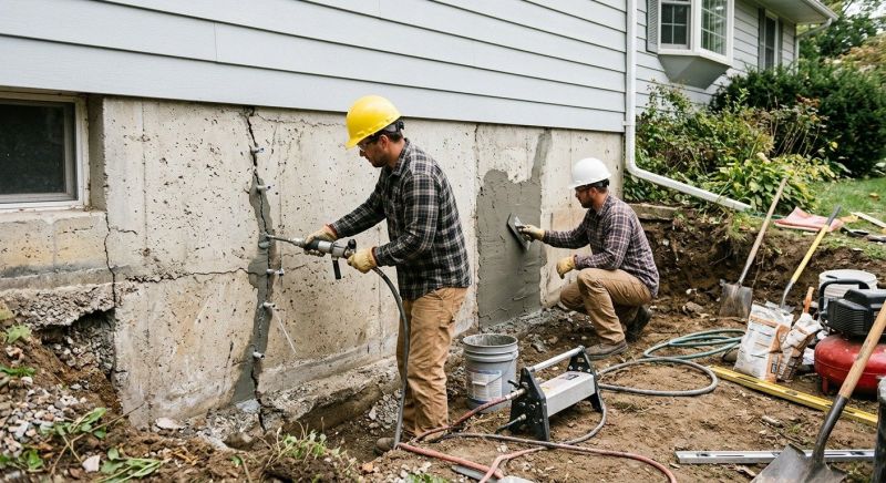 Cracked Foundation Repair in Lowell, MA