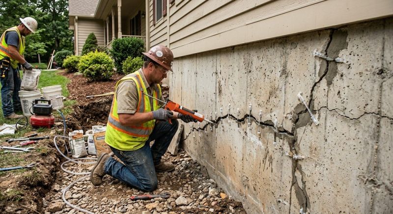 Cracked Foundation Repair in Seabrook, NH