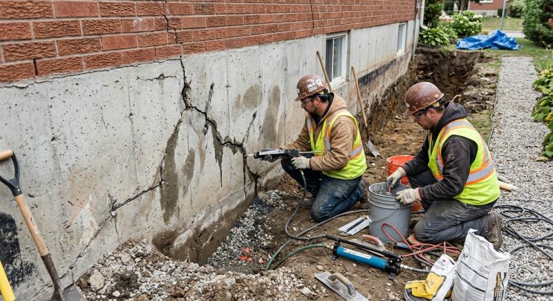 Cracked Foundation Repair in Stratham, NH